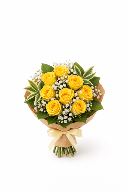 Buchet cu trandafiri galbeni cadou de flori