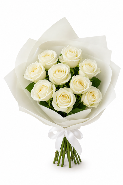 Buchet trandafiri albi