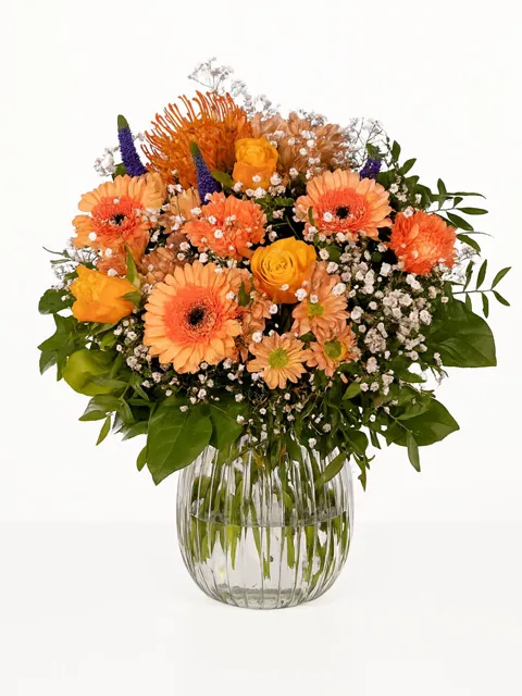 Buchet portocaliu cu flori proaspete (Large)