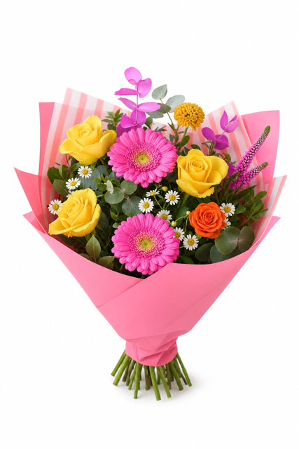 Buchet colorat si fresh mix floral vesel